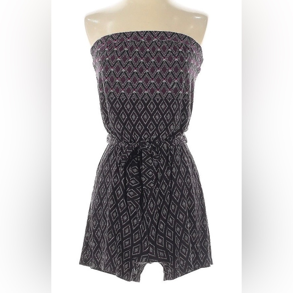 PRE-LOVED White House Black Market Geometric Print Strapless Romper, Size L